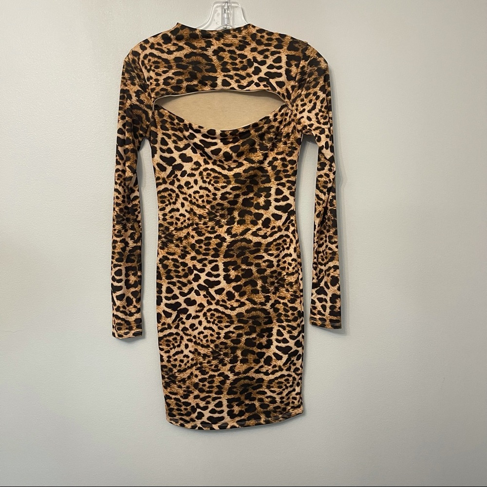 NAKED WARDROBE Cutout Long Sleeves Mini Dress